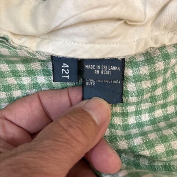 Polo Ralph Lauren Linen Shorts Men Green Gingham Bermuda Size 42 T - Picture 3 of 5